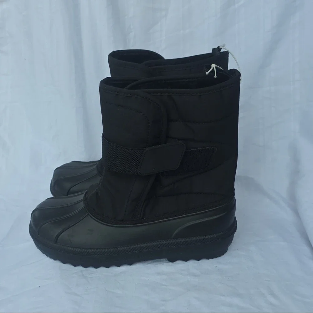The Children's Place Black Snow Boots, Size 3 Unisex Kids Faux Fur Lined